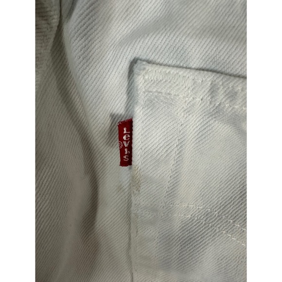 Vtg 1997 LEVI'S 501 White Denim - MADE IN USA - Big E Red Tab - W30 L30 - Picture 4 of 7